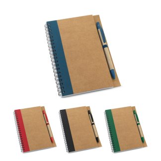 Carnet A5 Pub + Stylo En Carton Naturel Spirale CRAFT Toutes Couleurs