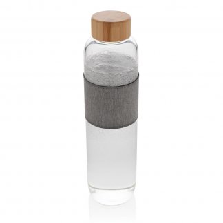 Bouteille personnalisée en verre avec couvercle en bambou - 750ml - GIRAMBA