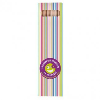 6 crayons de couleur publicitaire en bois certifié - SIXCOLOR