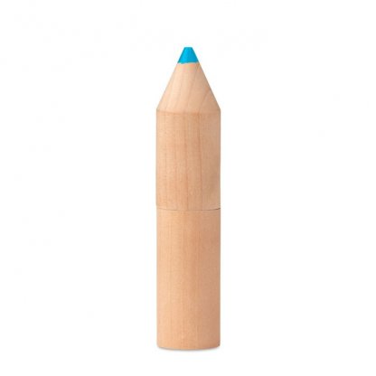 6 Petits Crayons De Couleur Dans Tube En Bois En Forme De Crayon Publicitaire Fermé PETIT COLORET
