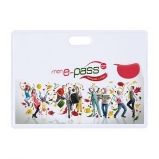 Badge publicitaire en PVC - horizontal - e-pass - PVB