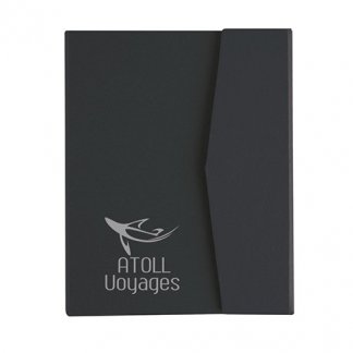 Bloc A6 + notes + stylo en carton recyclé publicitaire - noir - marquage - RIO