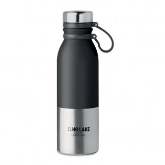 Bouteille isotherme personnalisable en inox double paroi - 600ml - noir - ICELAND