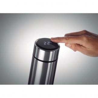 Bouteille isotherme personnalisée avec infuseur à thé et thermomètre en acier inoxydable - 450ml - Tactile - POLE