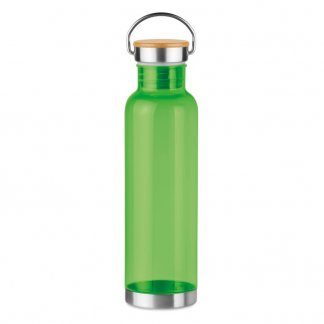 Bouteille personnalisable en Tritan et bambou - 800ml  - Vert anis - HELSINKI BASIC