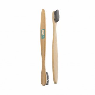 Brosse à dents publicitaire en bambou et nylon de charbon de bois - SUSTAINABLE