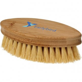 Brosse à récurer ovale promotionnelle en bambou - logo -CLEO