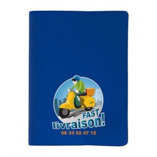 Cahier A5 ou A6 publicitaire avec couverture en PVC souple - bleu - COLOR PVC