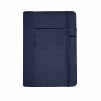 Carnet A5 personnalisable en juco et papier recyclé - Bleu marine - ECOPAGNON