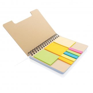 Carnet A5 publicitaire avec notes autocollantes en carton naturel - Notes - KRAFT