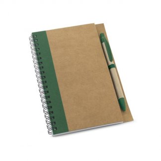 Carnet A5 + stylo personnalisé en carton naturel - vert - CRAFT