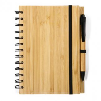 Carnet A5 + stylo publicitaire en bambou - PIKLE