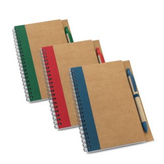 Carnet A5 + stylo publicitaire en carton naturel - CRAFT