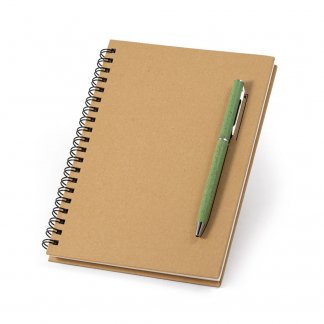 Carnet A6 publicitaire en carton naturel - Avec stylo - ROCK