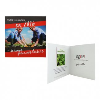 Carte de voeux 2 volets avec sachet de graines personnalisée - CART2VOLETS