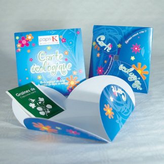 Carte fleur publicitaire avec sachet de graines - CARTEFLEUR