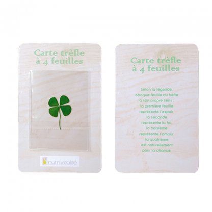 Carte Personnalisable Avec Trèfle à 4 Feuilles Vert PORTE BONHEUR