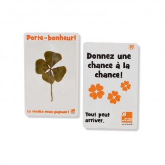 Carte personnalisée avec trèfle à 4 feuilles - Orange - PORTE BONHEUR