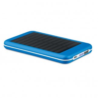 Chargeur solaire publicitaire en aluminium - 4000mAh - Bleu - SOLARFLAT
