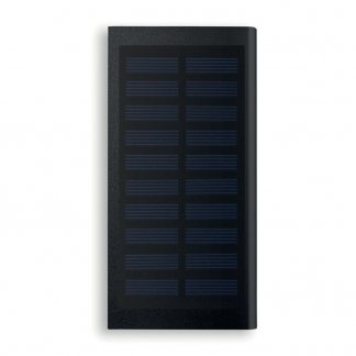 Chargeur solaire publicitaire en aluminium - 8000mAh - Noir - SOLAR POWERFLAT