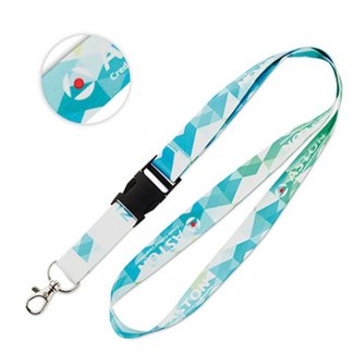 Cordon tour de cou avec boucle détachable personnalisé en bouteilles plastiques recyclées - couleurs - LANYARD