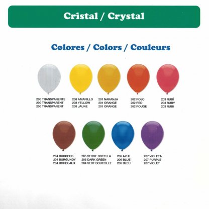 Couleurs Cristal Ballon De Baudruche Biodégradable En Latex GLOBOS