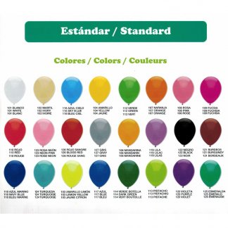 Couleurs standards - Ballon de baudruche biodégradable en latex - GLOBOS