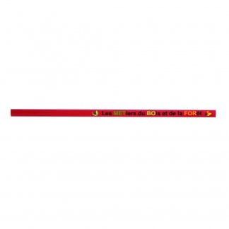 Crayon de charpentier publicitaire en bois - Rouge marquage Quadri - ECO PANTONE