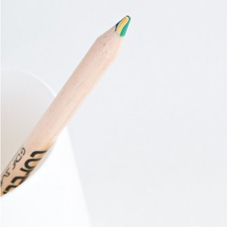 Crayon mine 4 couleurs publicitaire en bois certifié - mine - FULL