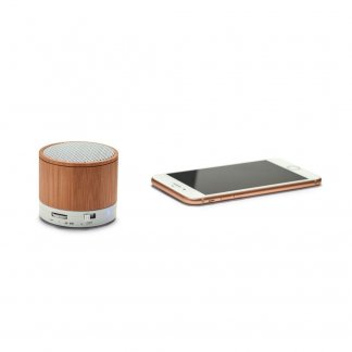 Enceinte bluetooth personnalisée en bambou - Avec smartphone - GLASHOW