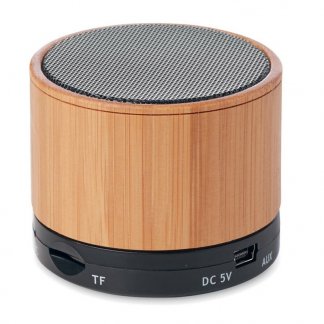 Enceinte bluetooth personnalisée en bambou - arrière - BAMBSONG