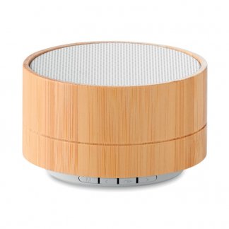 Enceinte bluetooth personnalisée en bambou - blanc - LIGHTSONG