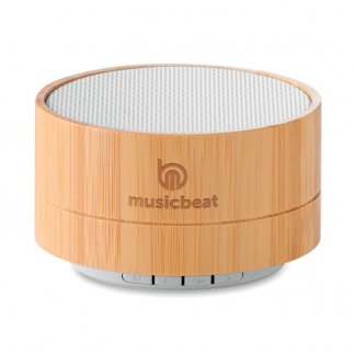 Enceinte bluetooth promotionnelle en bambou - logo - LIGHTSONG