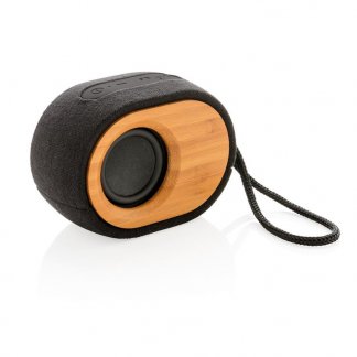 Enceinte bluetooth publicitaire en bambou et tissu écologique - BAMBOO X