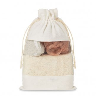 Ensemble de bain dans sac en jute promotionnel - CUIDA SET