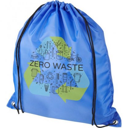 Gym Bag Personnalisable En Bouteilles Plastiques Recyclées 110g 33 X 44 Cm Logo Bleu ORIOLE