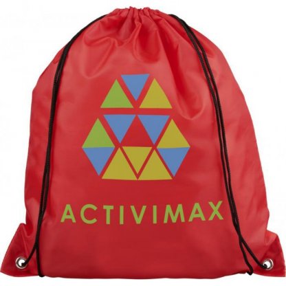 Gym Bag Personnalisable En Bouteilles Plastiques Recyclées 110g 33 X 44 Cm Logo Rouge ORIOLE