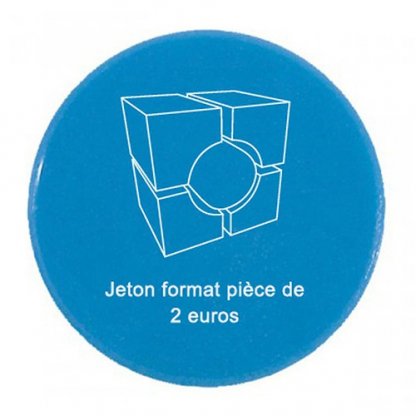 Jeton 2 Euros Publicitaire En PS Cristal Bleu