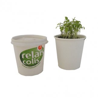 Kit de plantation dans pot en carton publicitaire - Ø9cm - GOBKIT