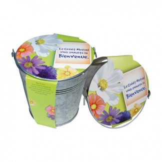 Kit de plantation dans pot en zinc personnalisé - Ø12cm - ZINCGRAINES