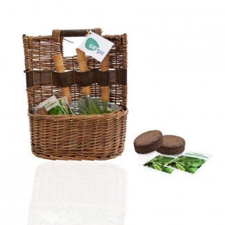 Kits de plantation dans panier osier promotionnel - KIT OSIER