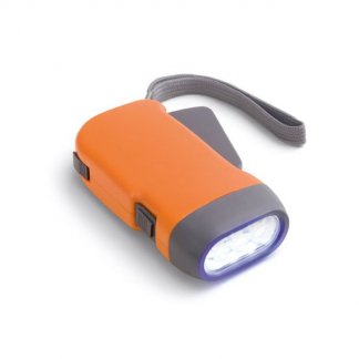 Lampe dynamo publicitaire - Orange - 3LED