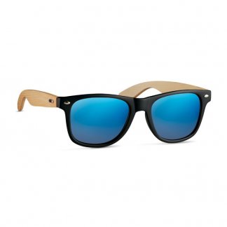 Lunettes de soleil en bambou personnalisables - bleu - CALIFORNIA TOUCH