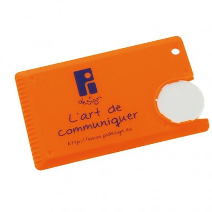 Mini Gratte Glace Carte De Crédit Publicitaire En Polystyrène Choc Orange