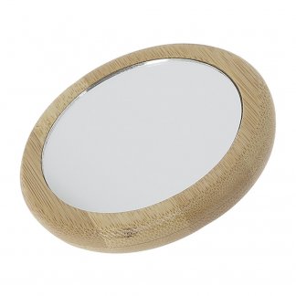 Miroir de poche  promotionnel en bambou - profil - MIROISAC