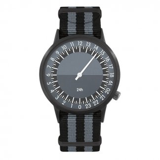 Montre mono-aiguille promotionnnelle - noir et gris - 24H