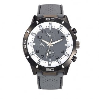 Montre personnalisée tendance - grise surpiqures noires - TURBO