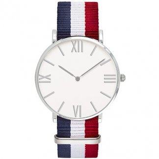 Montre tendance publicitaire - bleu, blanc, rouge - DANDY