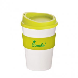 Mug 325ml publicitaire éco-conçu - blanc et vert anis - MEDIO AMERICANO