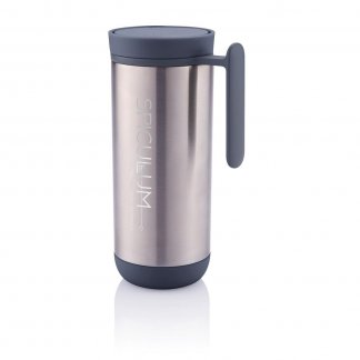 Mug antifuite avec poignée personnalisé 225ml éco-conçu - Gris avec gravure - CLICK